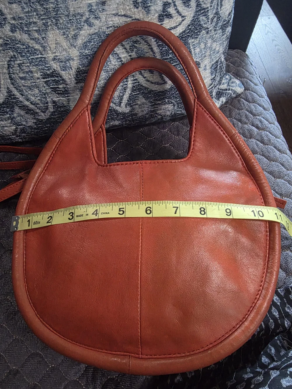Antropologie Julien Leather  Crossbody Bag in Burnt Orange.